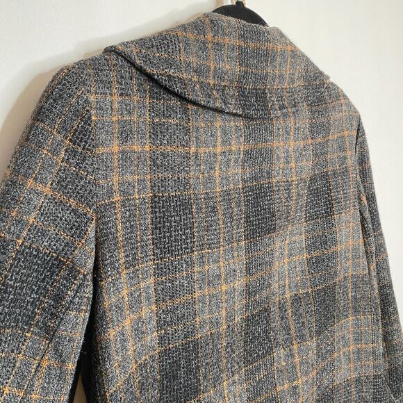 VTG Urban Suburban by Moordale Tweed Coat Gold Satin Lined High Split Side Large - Picture 5 of 14